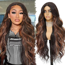 Load image into Gallery viewer, Balayage Brown 4x1 Pre-Cut Lace Front Synthetic Wig 30&quot;
