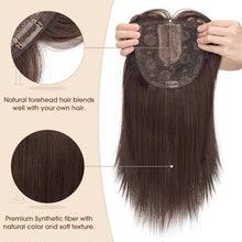 Load image into Gallery viewer, Benehair 14&quot; Dark Brown Synthetic Hair Topper for Thinning Hair
