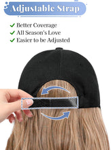 Load image into Gallery viewer, Baseball Cap With Synthetic Hair Long Wavy Wig Hairpiece
