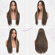 Load image into Gallery viewer, BARSDAR 28-Inch Long Straight Balayage Blonde Highlight Wig
