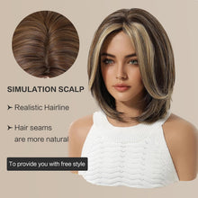 Load image into Gallery viewer, Highlight Gradient Shoulder-Length Straight Bob Synthetic Wig
