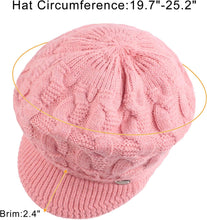 Load image into Gallery viewer, Cozy Women&#39;s Twisted Visor Fleece-Lined Winter Beret Hat
