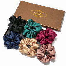 Load image into Gallery viewer, Silk Hair Ties Scrunchies Gift Set -6 Pack
