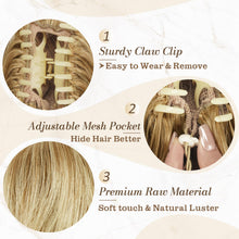 Load image into Gallery viewer, Straight Hair Bun Extension - 8 Inch Claw Clip
