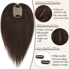Load image into Gallery viewer, Human Hair Topper Crown Topper Hair Piece for Women 6X9 cm Base
