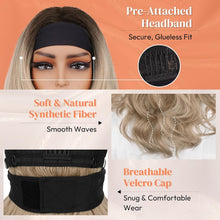 Load image into Gallery viewer, Ombre Blonde 26 Inch Wavy Headband Wig Glueless 
