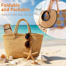 Load image into Gallery viewer, Women's UV UPF 50 Straw Sun Visor Hat Foldable Wide Brim Ponytail Summer Packable Travel
