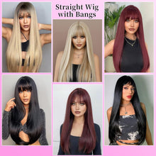 Load image into Gallery viewer, Geogroket Burgundy Red Straight Wig
