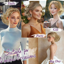 Load image into Gallery viewer, BARSDAR Short Blonde Ponytail - 10 Inch Wavy Drawstring Ponytail Hair Extensions for Women - Synthetic Comb Clip in Ponytail Hairpieces Fake Pony Tails Daily - Light Ash Blonde with Highlights
