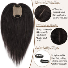 Load image into Gallery viewer, Human Hair Topper Crown Topper Hair Piece for Women 6X9 cm Base
