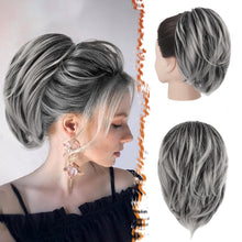 Load image into Gallery viewer, Straight Hair Bun Extension - 8 Inch Claw Clip
