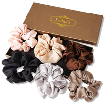 Load image into Gallery viewer, Silk Hair Ties Scrunchies Gift Set -6 Pack

