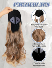 Load image into Gallery viewer, Baseball Cap With Synthetic Hair Long Wavy Wig Hairpiece
