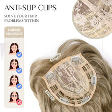 Load image into Gallery viewer, Women’s Wavy Blonde Clip‑On Hair Topper – 20‑Inch Volumizing Extension
