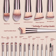 Load image into Gallery viewer, Premium  Champagne Gold Synthetic Foundation Makeup Brushes - Makeup Brush Set 18 Pcs
