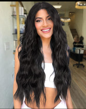 Load image into Gallery viewer, Long Wavy Black Human Hair Wig, Remy Full Lace
