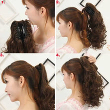 Load image into Gallery viewer, Long Wavy Claw Clip on Hair Extension High-Temperature Fiber 22 Inch Ombre Ponytail Ponytail Extension Wig Store
