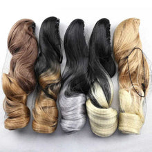Load image into Gallery viewer, Long Wavy Claw Clip on Hair Extension High-Temperature Fiber 22 Inch Ombre Ponytail Ponytail Extension Wig Store

