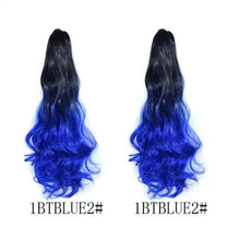 Load image into Gallery viewer, Long Wavy Claw Clip on Hair Extension High-Temperature Fiber 22 Inch Ombre Ponytail Ponytail Extension Wig Store
