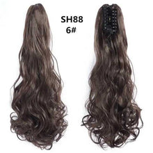 Load image into Gallery viewer, Long Wavy Claw Clip on Hair Extension High-Temperature Fiber 22 Inch Ombre Ponytail Ponytail Extension Wig Store
