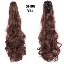 Load image into Gallery viewer, Long Wavy Claw Clip on Hair Extension High-Temperature Fiber 22 Inch Ombre Ponytail Ponytail Extension Wig Store
