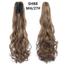 Load image into Gallery viewer, Long Wavy Claw Clip on Hair Extension High-Temperature Fiber 22 Inch Ombre Ponytail Ponytail Extension Wig Store
