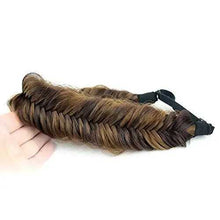 Load image into Gallery viewer, Wide Fishtail Braided Headband Elastic Stretch Hairpiece Headband Wig Store
