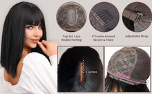 Load image into Gallery viewer, Straight Bob Wig with Bangs Human Hair
