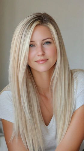 light bleach blonde wig full lace straight hair