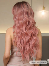 Load image into Gallery viewer, 26 Inch Butterfly Haircut Pink Long Curly Wigs With Bangs
