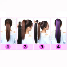 Load image into Gallery viewer, 24 inch long straight claw clip in ponytail extension
