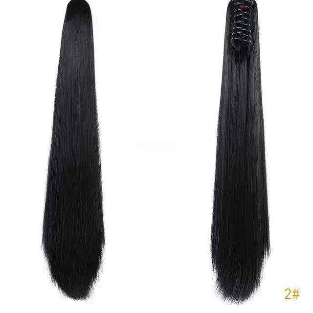 24 inch long straight claw clip in ponytail extension 2 / 24inches