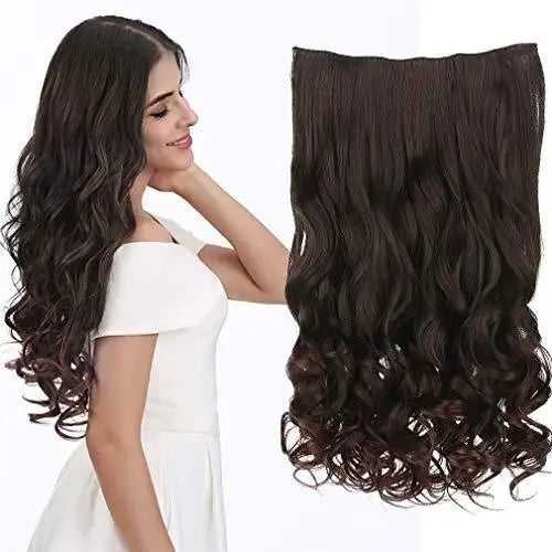 3/4 Curly Wavy Clips in on Synthetic Hair Extensions Hair Extensions Wig Store