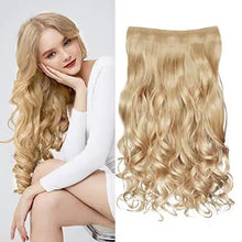 Load image into Gallery viewer, 3/4 curly wavy clips in on synthetic hair extensions
