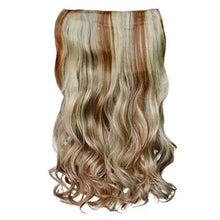 Load image into Gallery viewer, 3/4 curly wavy clips in on synthetic hair extensions 16 inch / 27h613
