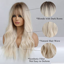 Load image into Gallery viewer, Wavy Ombre Blonde Wig with Dark Roots Wig Store 
