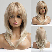 Load image into Gallery viewer, Medium length layered heat resistant wig with bangs Wig Store
