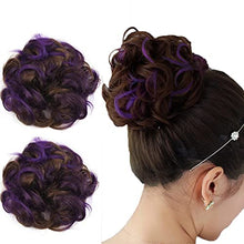 Load image into Gallery viewer, Highlighted Synthetic Hair Messy Bun Extensions 2pcs set Wig Store
