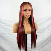 Load image into Gallery viewer, Brown Lace Front Wig with Blonde Highlights Wig Store 
