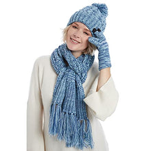 Load image into Gallery viewer, Fleece Lined Cable Knit Beanie Hat Scarf Glove Set
