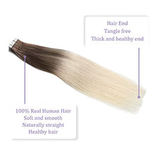 Load image into Gallery viewer, Human Hair Tape in Extensions Ombre Baylage Hair 14 Inch Tape in Extensions Wig Store
