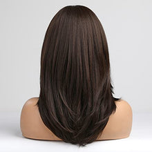 Load image into Gallery viewer, Medium length layered heat resistant wig with bangs Wig Store
