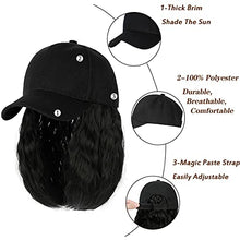 Load image into Gallery viewer, Baseball Cap Hair with 14 Inch Wavy Hair Wig Store
