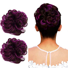 Load image into Gallery viewer, Highlighted Synthetic Hair Messy Bun Extensions 2pcs set Wig Store
