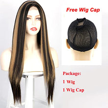 Load image into Gallery viewer, Straight Long Ombre Brown wig with middle part Wig Store
