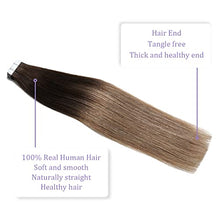 Load image into Gallery viewer, Human Hair Tape in Extensions Ombre Baylage Hair 14 Inch Tape in Extensions Wig Store
