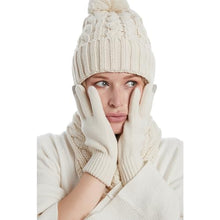 Load image into Gallery viewer, Fleece Lined Cable Knit Beanie Hat Scarf Glove Set
