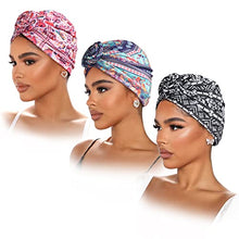 Load image into Gallery viewer, Pre-Tied Head Wraps Knot Beanie Turbans 3pcs set Wig Store
