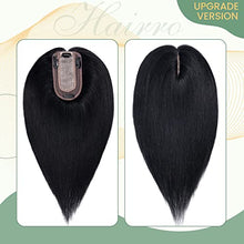 Load image into Gallery viewer, Clip in Hair Topper Human Hair with Silk Base Hairpiece
