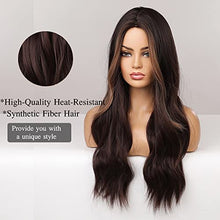 Load image into Gallery viewer, Dark Brown Synthetic Heat Resistant Fibre Wig with Front Bold Highlight Wig Store
